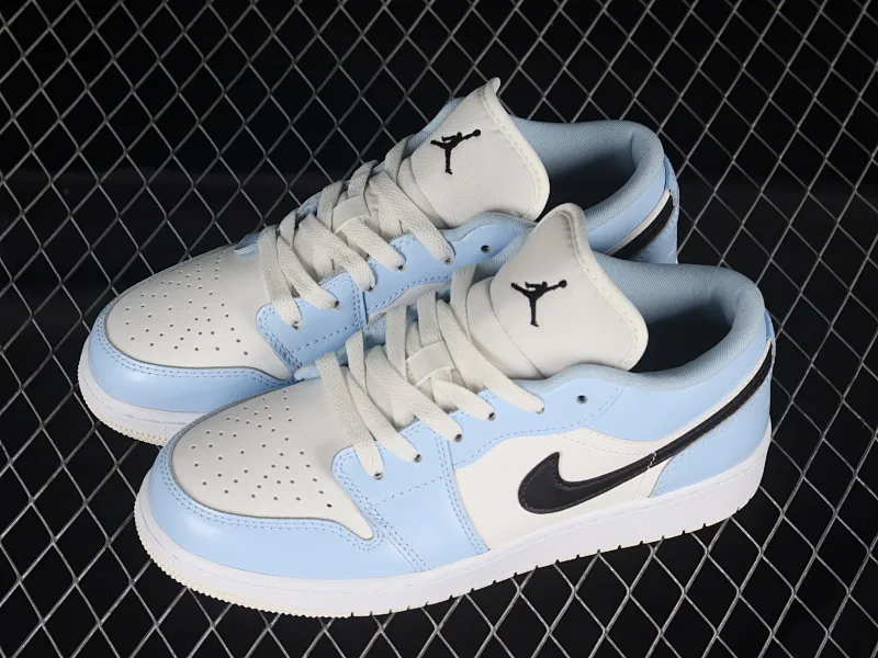 All categories Air Jordan Jordan series basketball shoes Air Jordan 1 Low G version pure original Air Jordan 1 Low "Lce Blue" AJ1 Joe 1 white blue low-top basketball shoes 554723-401